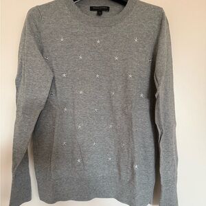 Banana Republic Gray Star Patterned Sweater